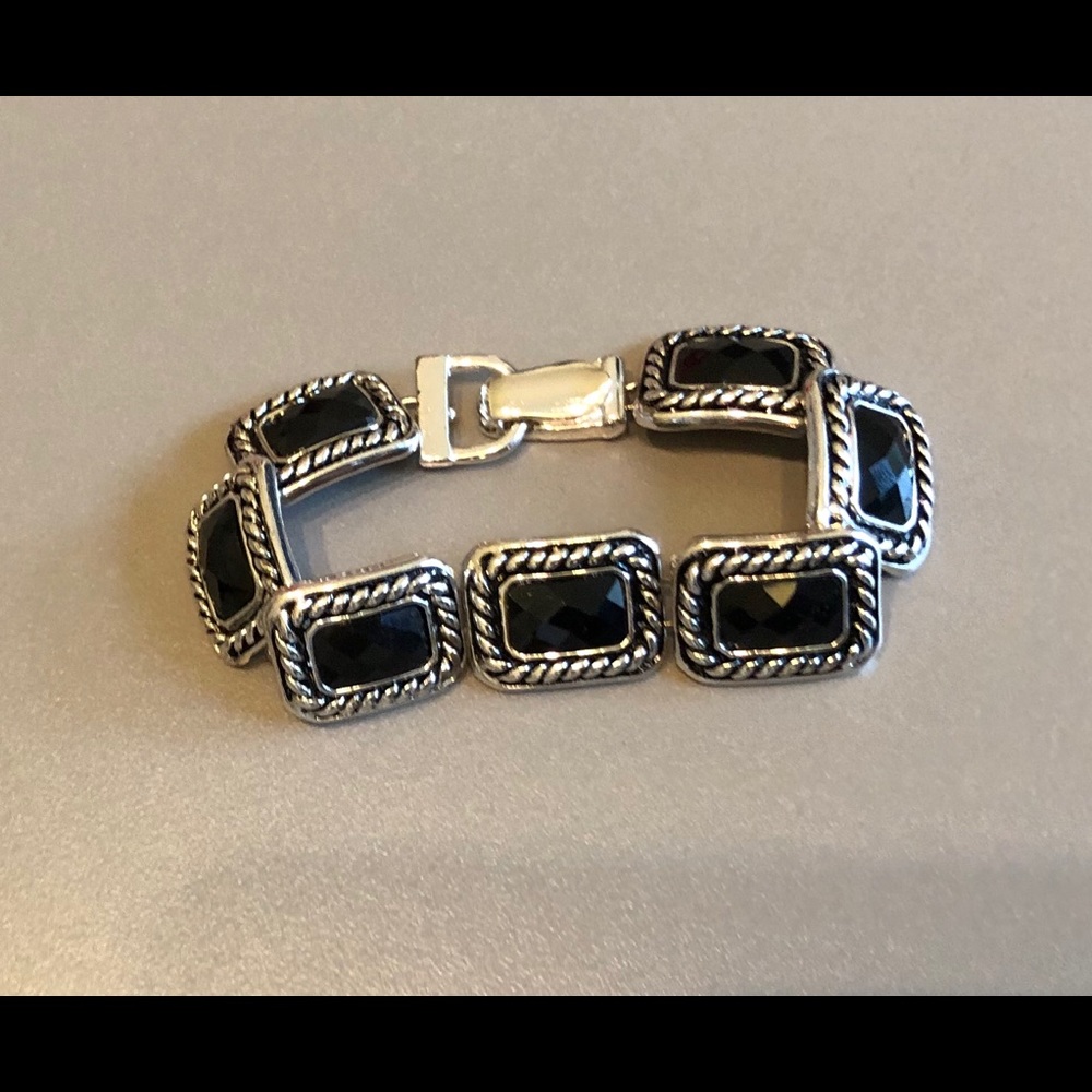 Black and silver bracelet